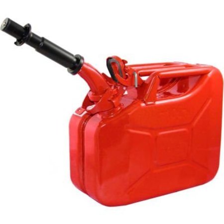 SWISS LINK/STORMTEC USA Wavian Jerry Can w/Spout & Spout Adapter, Red, 10 Liter/2.64 Gallon Capacity - 3013 3013